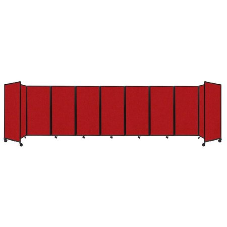 VERSARE Room Divider 360 Folding Portable Partition 25' x 6' Red Fabric 1172927